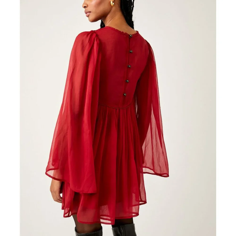 🎉LAST CHANCE🎉 FREE PEOPLE Sunshine Of Love Mini Dress / Blended Berry - Picture 3 of 10